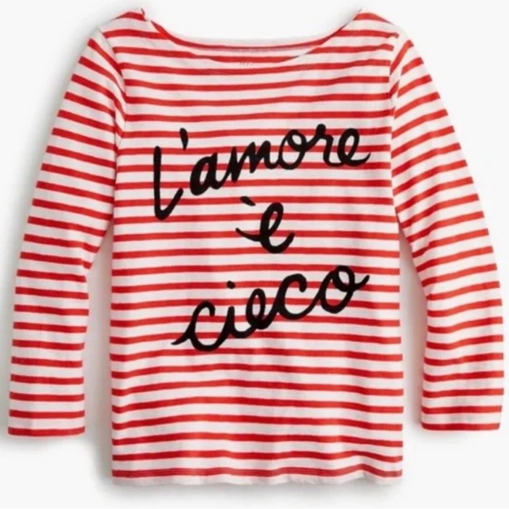 J. Crew Red and White Striped Top